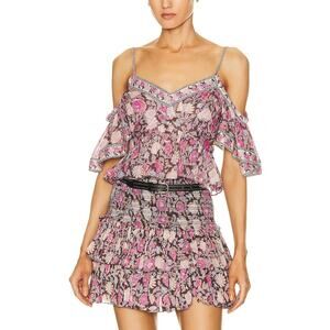 Isabel Marant �toile 'Garuva' Pink Off Shoulder Linen Top Size 38